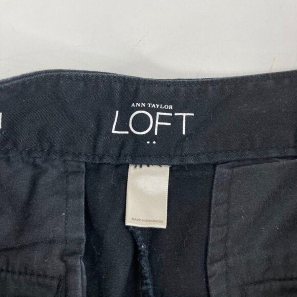 Ann Taylor Loft Womens Chino Shorts Size 4 Black 9" Inseam Flat Front - Picture 3 of 8